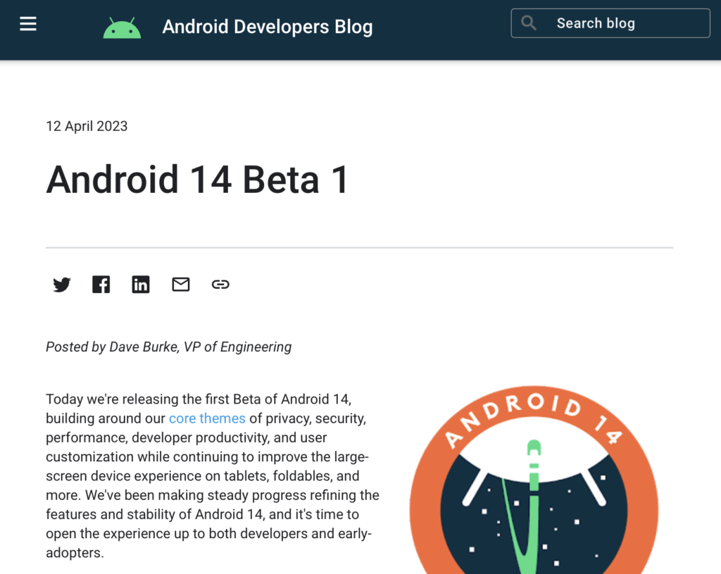 Android 14 beta 1