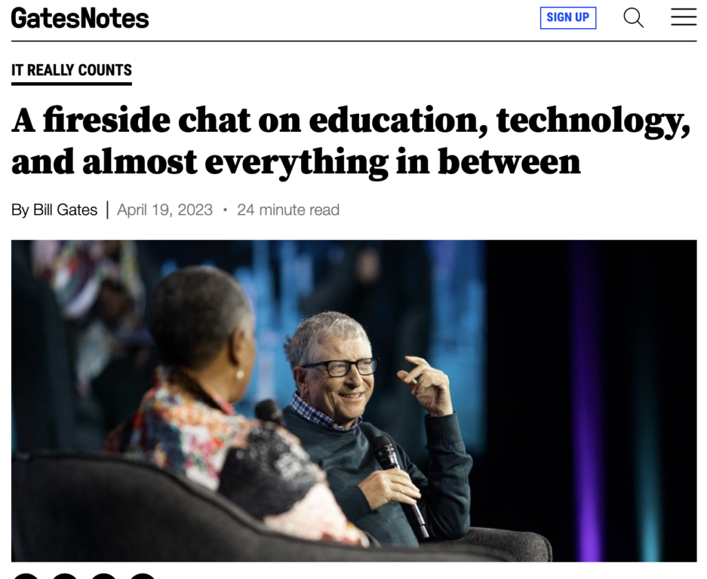 Interview de Bill Gates : l'IA qui enseigne la lecture à l'école, pas impossible pour lui