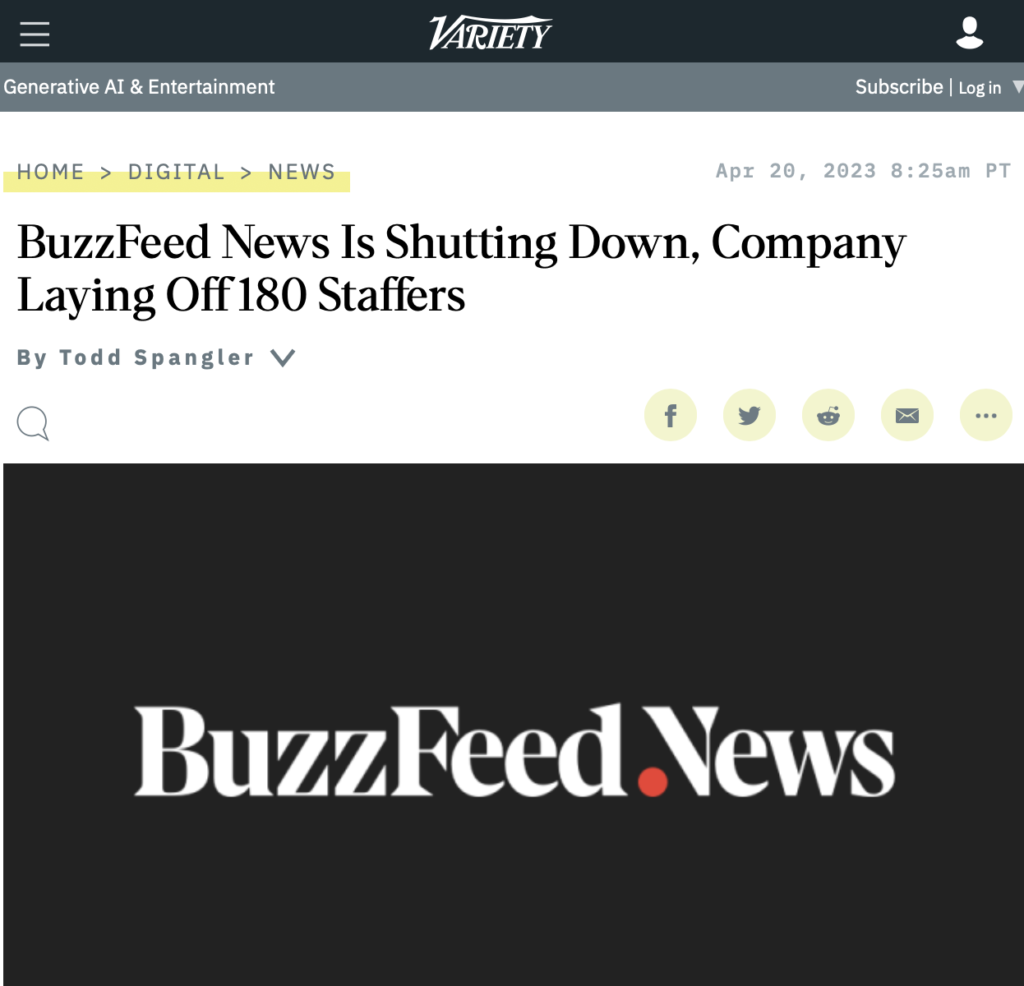 Buzzfeed ferme sa division Buzzfeed News