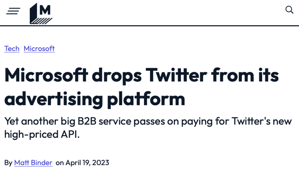 Twitter ne sera plus pris en charge dans les campagnes publicitaires de Microsoft Advertising