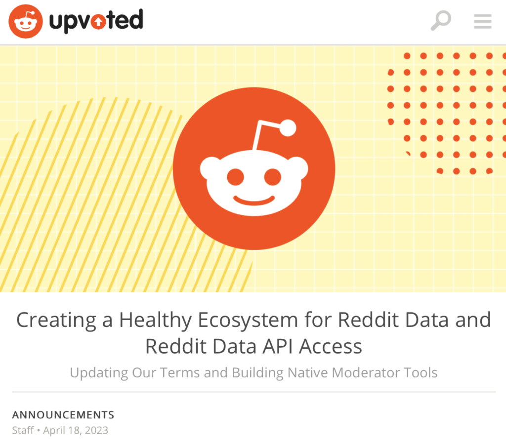 Reddit annonce que son API sera désormais payante pour faire face aux entreprises l'utilisant pour entraîner des modèles d'Intelligence Artificielle