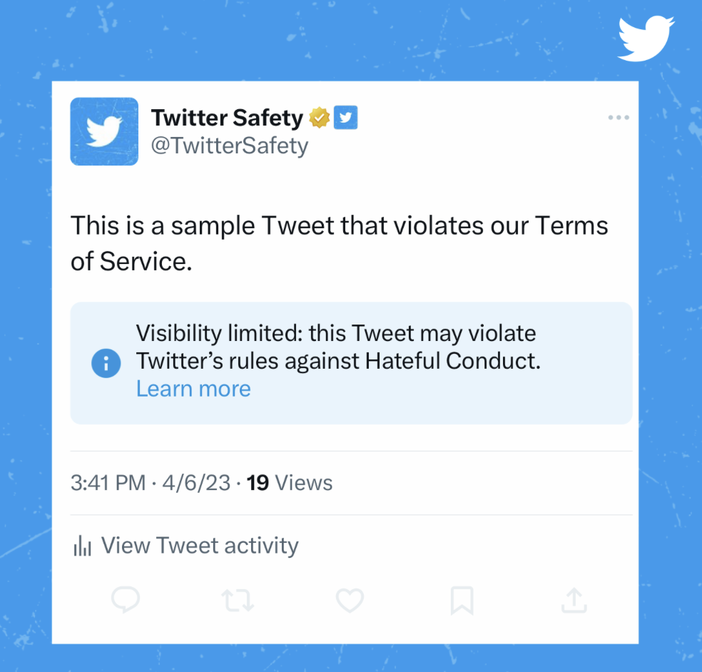 Twitter ajoute une etiquette ou un label sur les tweet à caractère haineux.